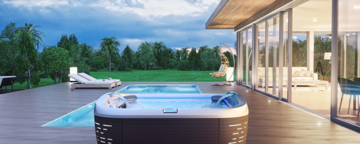 ג'קוזי עם מפלים קטנים