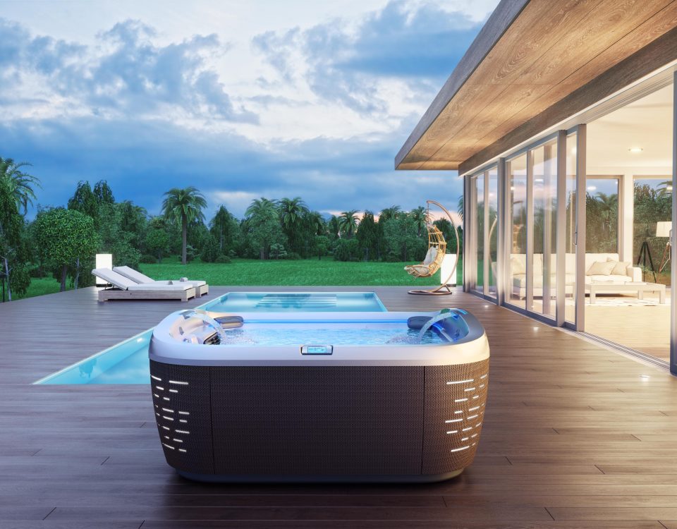 ג'קוזי עם מפלים קטנים